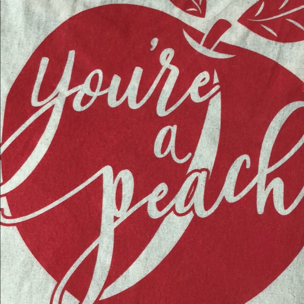 You’re a peach cute reusable tote bag nwt 15 x 14 - Picture 2 of 2